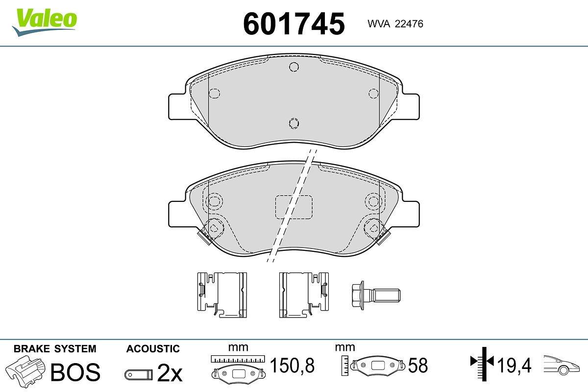 BRAKE PADS FIAT TIPO 2015 FR